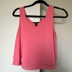 Forever 21 Pink/Salmon Two Layer Flowy Tank, Size S